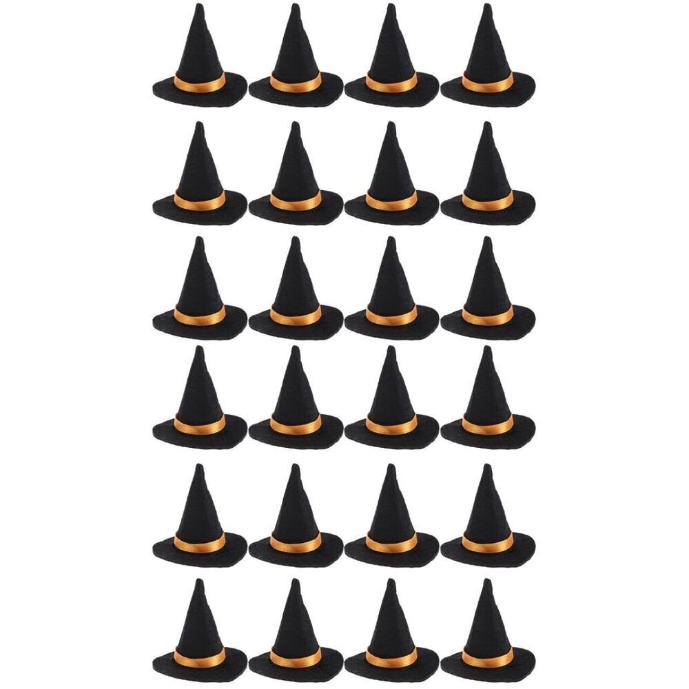 2183 24Pcs Halloween Mini Witch Hats Wine Bottle Toppers for Party